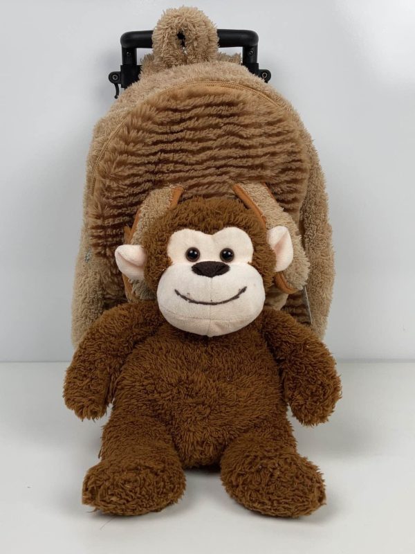 Popatu Trolley Rolling Backpack With Removable Plush, Monkey Online - Image 2