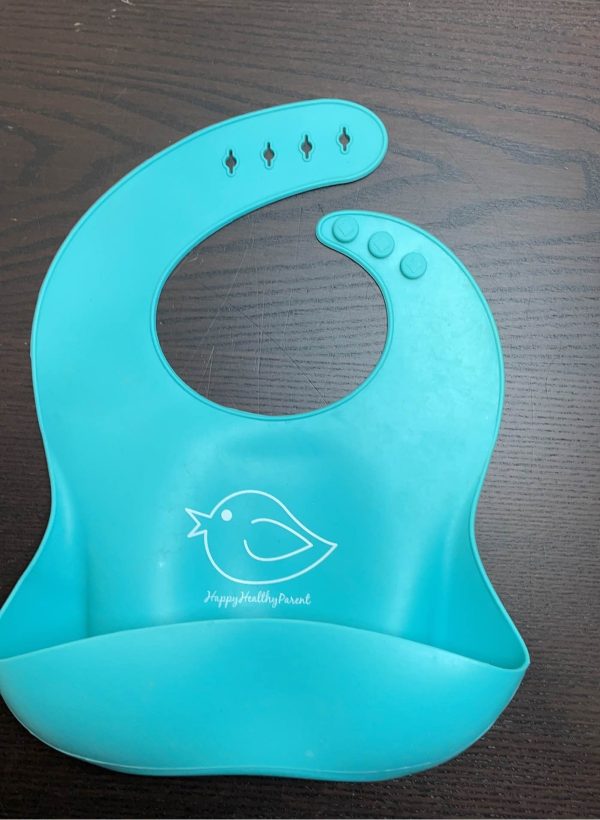 Happy Healthy Parent Silicone Bib, Turquoise Online Sale - Image 2