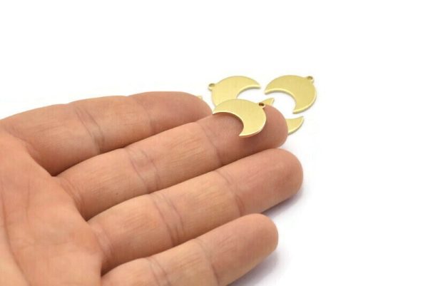 Brass Moon Charm, 24 Raw Brass Crescent Moon Charms With 1 Loop (15x9x1mm) M01834 Hot on Sale - Image 4
